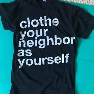 CLOTHE YOUR NEIGHBOR AS YOURSELF Black Tee